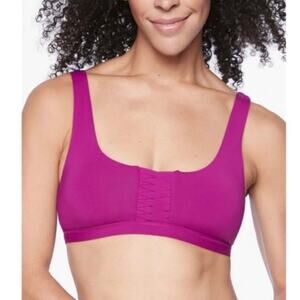 NWT Athleta Adriata Bikini Top Swim Twist Braid Ruche Fuchsia Magenta XXS